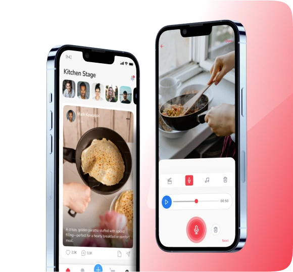 Kitchen Stage social cooking app screens
