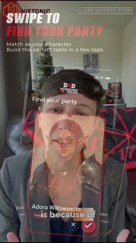 Rachel Dove, Founder & CEO, Dungeons Not Dating, in a video testimonial about building Dungeons Not Dating with Niftonic