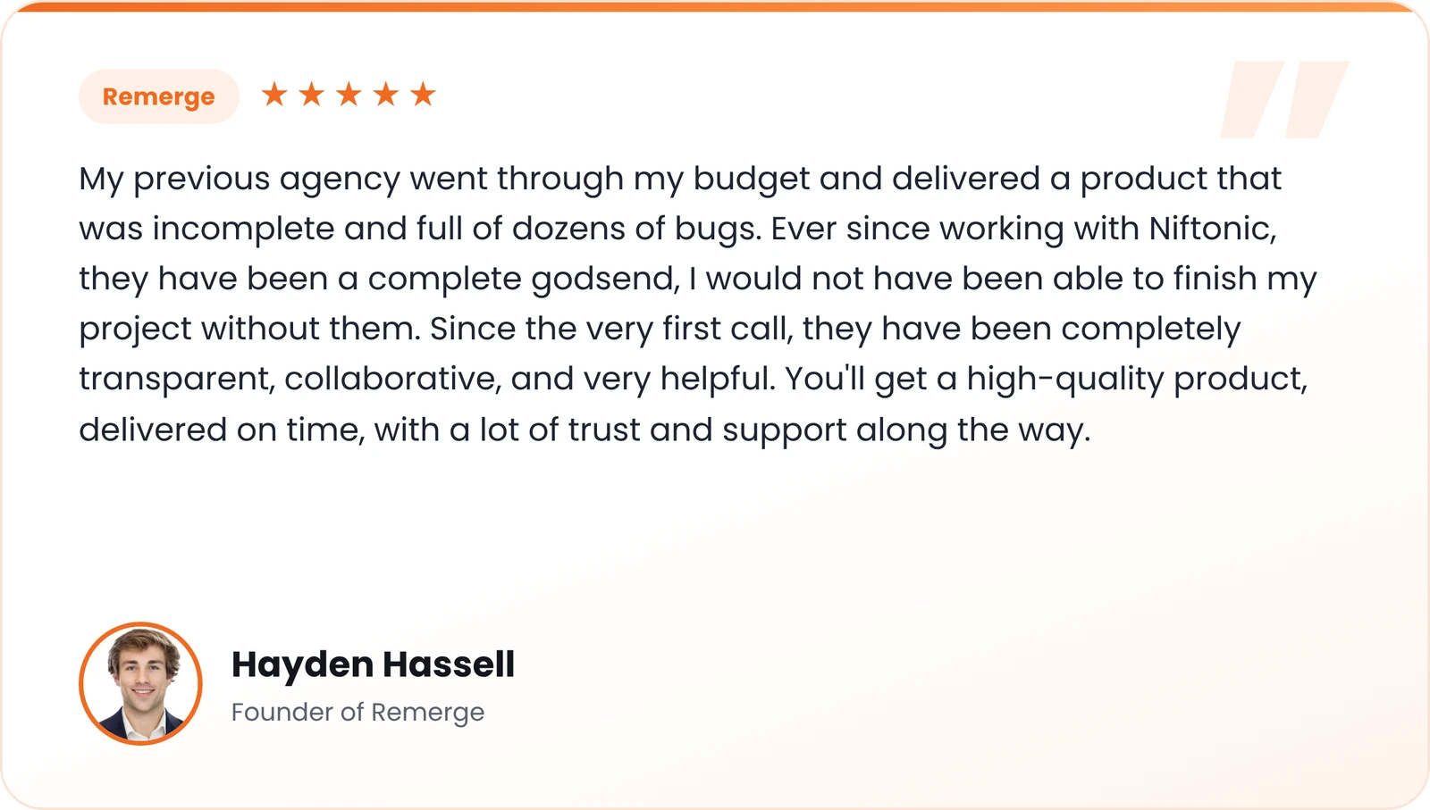 Hayden Hassell – Founder of Remerge